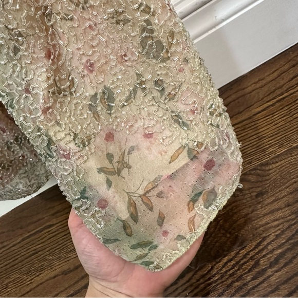 Mia Bella Couture Vintage 90's Beaded Floral Pale Pink Gown Beaded Y2K Dress ** - Picture 14 of 16